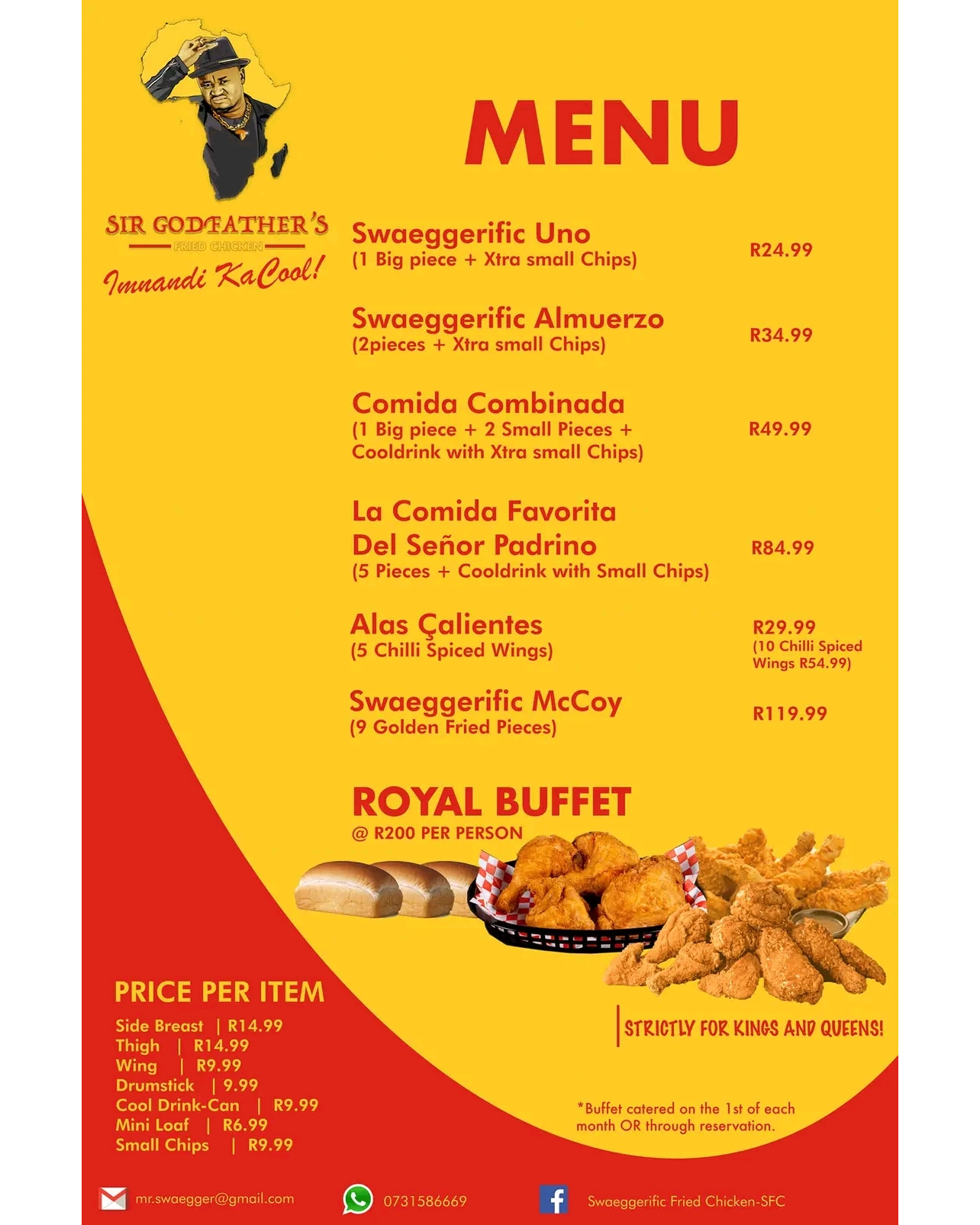 Sir Godfather's Fried Chicken menu